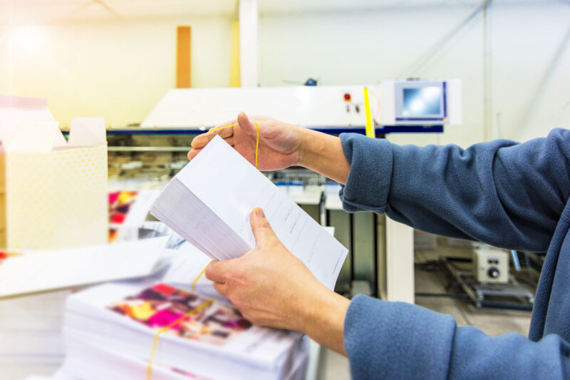 documents being organized in a mailshop