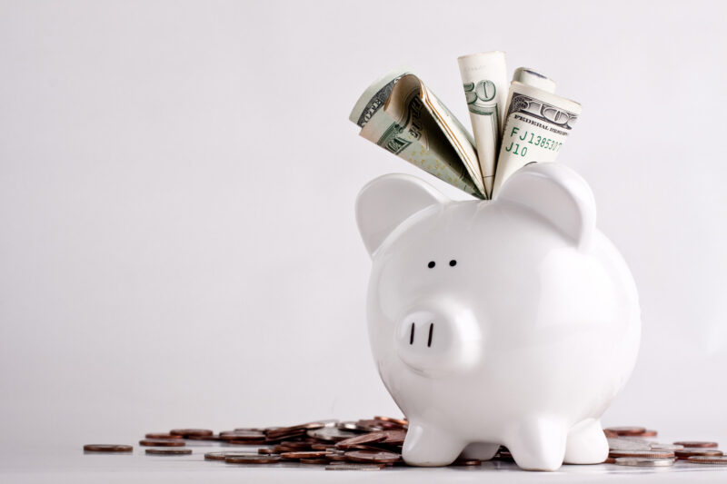 piggy bank with money
