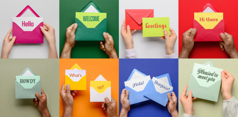 envelopes with various greetings