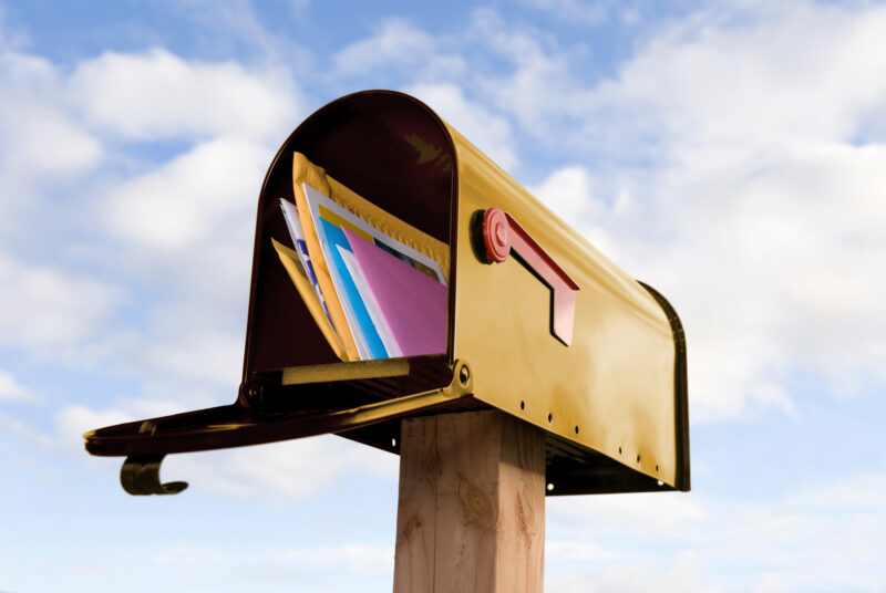 Open mailbox with mail inside