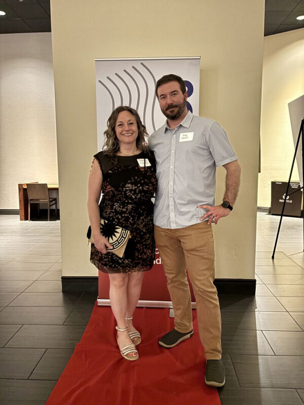 Carolyn Angelini and Alex Newell attend the 2026 National Postal Forum