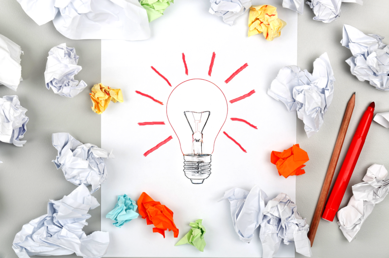 Light bulb illustration, creative idea concept